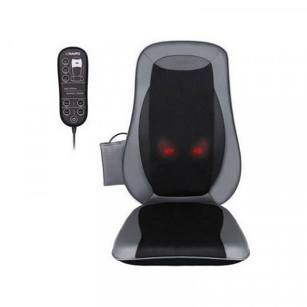 Масажна накидка на крісло NAIPO Neck & Back Massager з підігрівом, вібрацією та функцією масажу Шиатцу (MGBK-2606H)