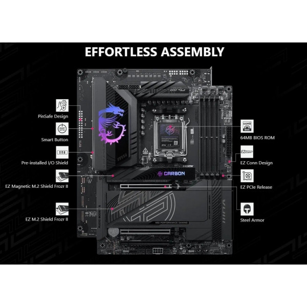 Материнська плата MSI MPG X870E Carbon Max WiFi Socket AM5