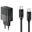 Мережевий зарядний пристрій Essager Travel Charger 30W USB-C Black (E30JSB1-SYTT1-T) + кабель USB Type-C