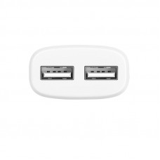 Мережевий зарядний пристрій Hoco C12 (2USB, 2.4А) White (C12MW) + кабель MicroUSB