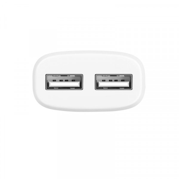 Мережевий зарядний пристрій Hoco C12 (2USB, 2.4А) White (C12MW) + кабель MicroUSB