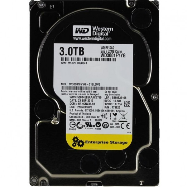 Накопичувач HDD SAS 3.0TB WD Enterprise Class 7200rpm 32MB (WD3001FYYG)_Refurbished