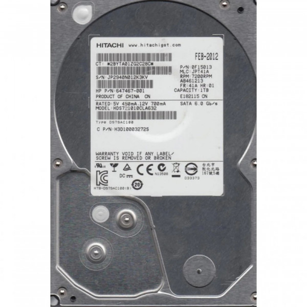 Накопичувач HDD SATA 1.0TB Hitachi 7200rpm 32MB (HDS721010CLA632)_Refurbished