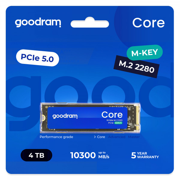 Накопичувач SSD 4TB Goodram Core M.2 2280 PCIe 5.0 x4 NVMe 3D NAND (SSDR-GRC01-4K0-80)