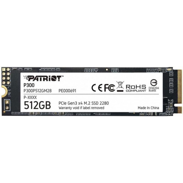 Накопичувач SSD 512GB Patriot P300 M.2 2280 PCIe 3.0 x4 NVMe TLC (P300P512GM28)