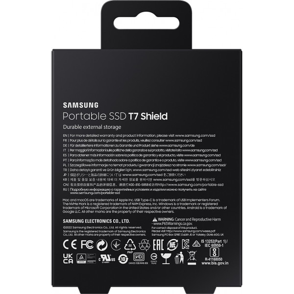 Накопичувач зовнішній SSD 2.5" USB 1.0TB Samsung T7 Shield Black (MU-PE1T0S/EU)