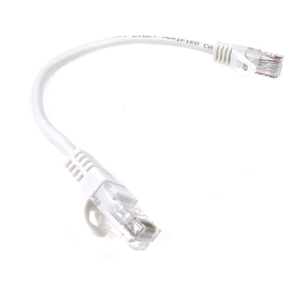 Патч-корд литий EServer UTP, RJ45, Cat.5e, 0,25m, білий (CORD-0.25M-WHITE)