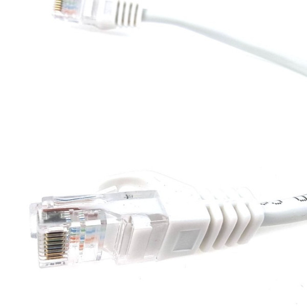 Патч-корд литий EServer UTP, RJ45, Cat.5e, 0,25m, білий (CORD-0.25M-WHITE)