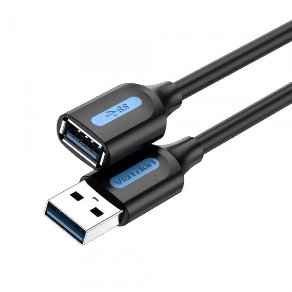 Подовжувач Vention USB - USB (M/F), 5 м, Black (CBHBJ)