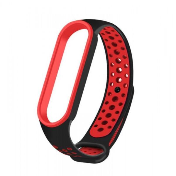 Ремінець BeCover Nike Style для Xiaomi Mi Smart Band 5/Mi Smart Band 6 Black-Red (705153)