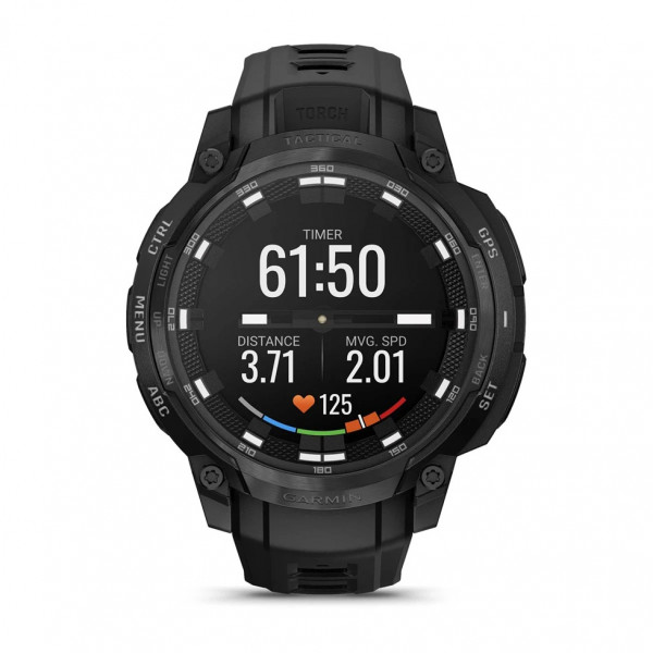 Смарт-годинник Garmin Instinct Crossover AMOLED Tactical Black with Black Silicone (010-03398-42)