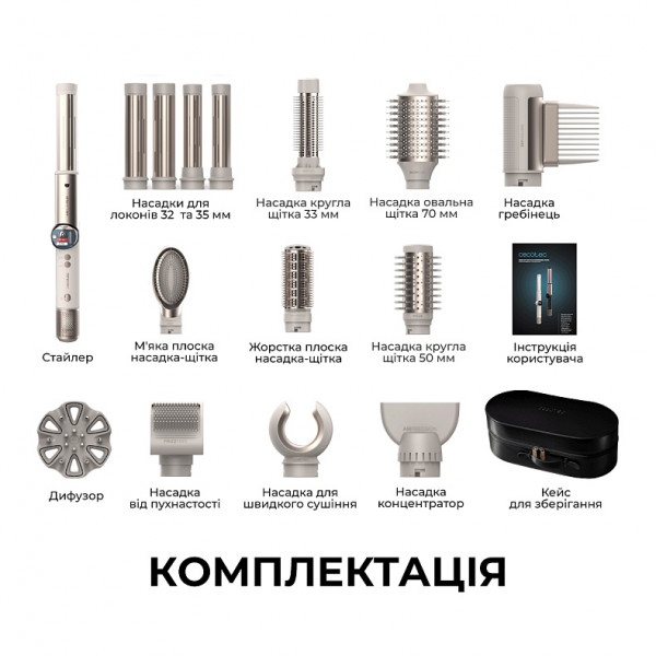 Стайлер Cecotec AirGlam 14in1 Flex Champagne (A01_EU01_114727)