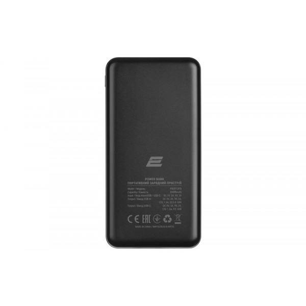 Універсальна мобільна батарея 2E Geometry PD+QC 3.0 20000mAh Black (2E-PB2072PD-BLACK)
