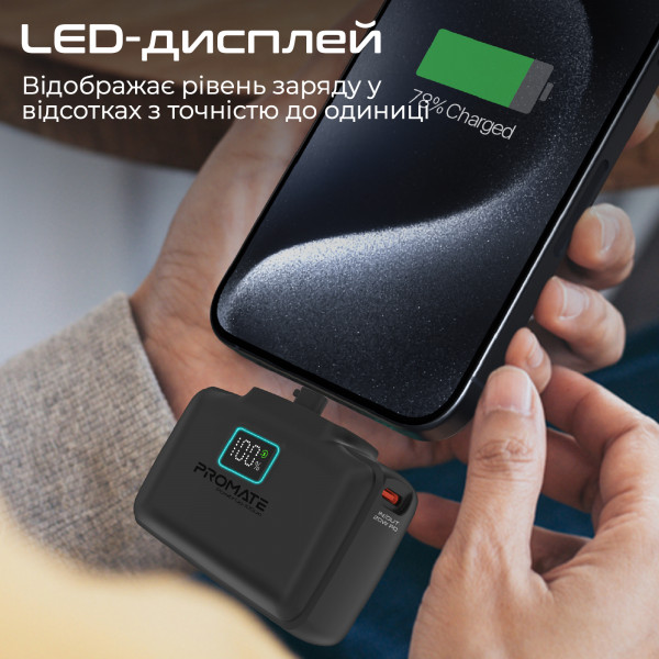 Універсальна мобільна батарея Promate PowerUp-10Duo 10000mAh 20W Black