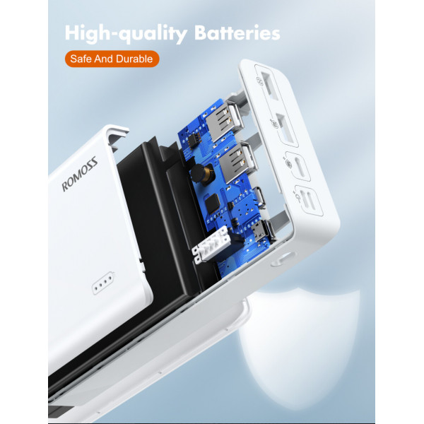Універсальна мобільна батарея Romoss Sense8+ 30000mAh White (PHP30-401-02)