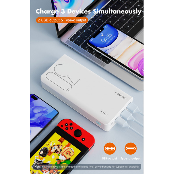 Універсальна мобільна батарея Romoss Sense8+ 30000mAh White (PHP30-401-02)