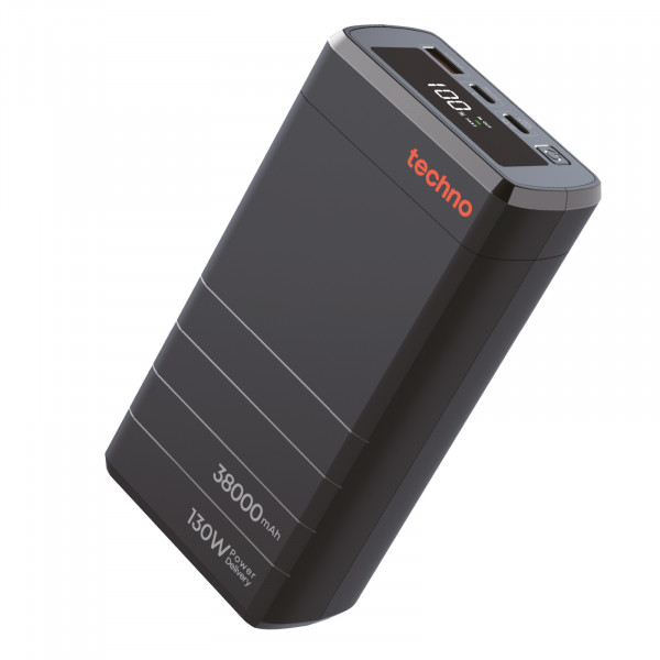 Універсальна мобільна батарея Techno PDC130 38000mAh PD 130W QC 3.0 Black