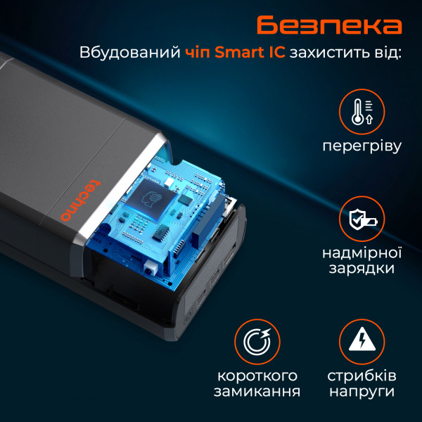 Універсальна мобільна батарея Techno PDC130 38000mAh PD 130W QC 3.0 Black