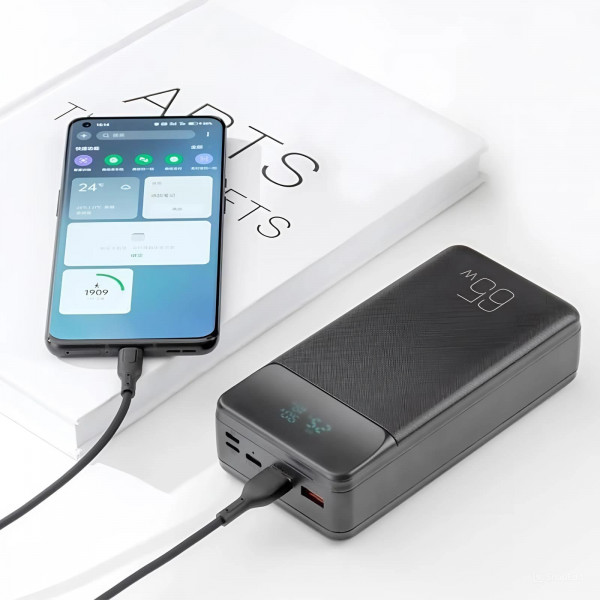 Універсальна мобільна батарея XO PR201 PD 65W QC 3.0 30000mAh Black