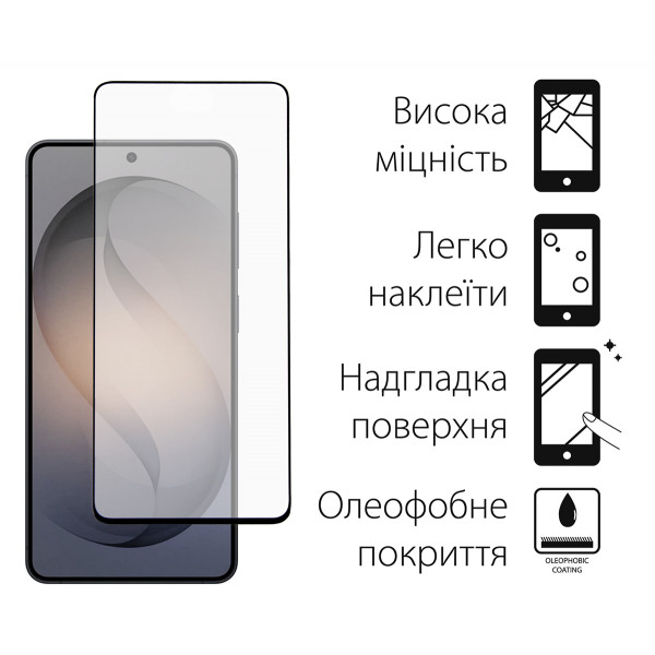 Захисне скло Dengos для Samsung Galaxy S26 Plus SM-S946 Black Full Glue (TGFG-443)