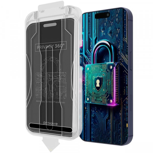 Захисне скло Proove Privacy 360 Installation Box для iPhone 16 Pro/17 Black (PG360I16P001)