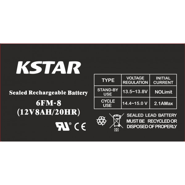 Акумуляторна батарея KSTAR 12V 8.0AH (6-FM-8) AGM