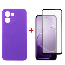 Чохол-накладка Dengos Carbon для Oppo A6x Violet (DG-KM-193) + захисне скло