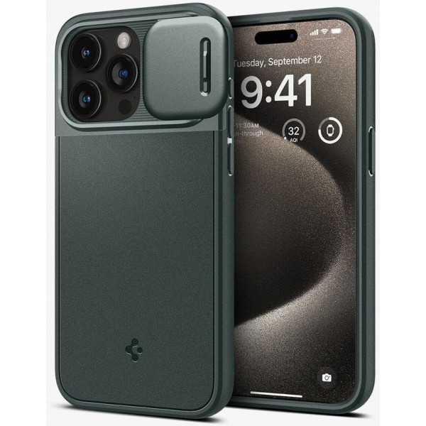 Чохол-накладка Spigen Optik Armor MagFit для Apple iPhone 15 Pro Max Abyss Green (ACS06600)