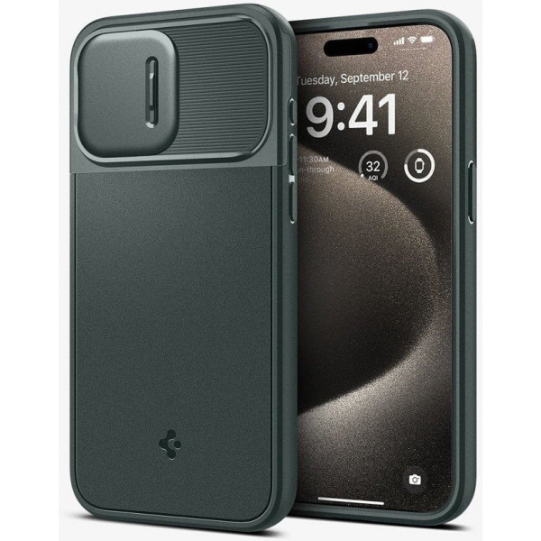 Чохол-накладка Spigen Optik Armor MagFit для Apple iPhone 15 Pro Max Abyss Green (ACS06600)
