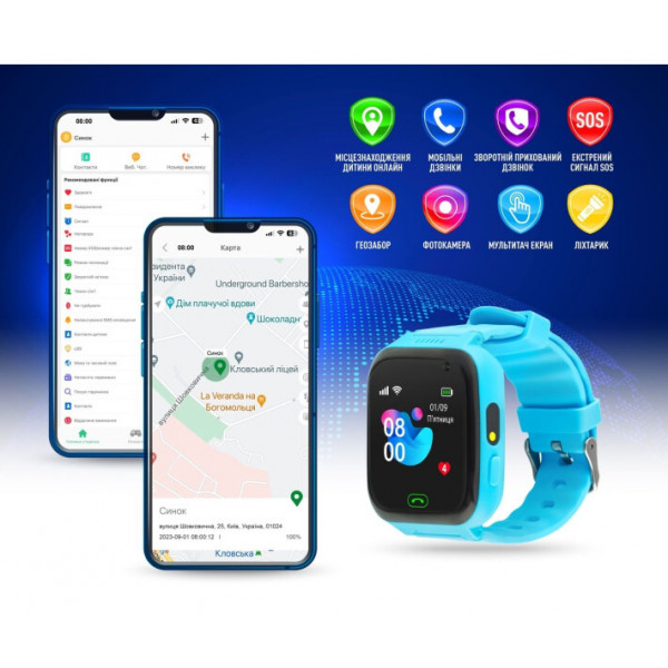 Дитячий смарт-годинник Garmix PointPRO-100 WiFi Blue