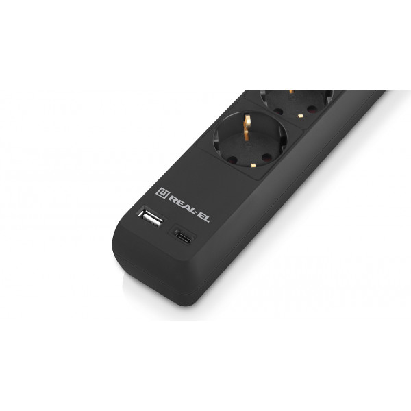 Фільтр живлення REAL-EL RS-Protect 605 3м Black (EL122300041)