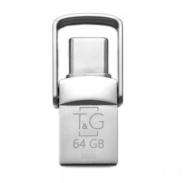 Флеш-накопичувач USB 2.0 64GB Type-C T&G 104 Metal Series Silver (TG104TC-64G)
