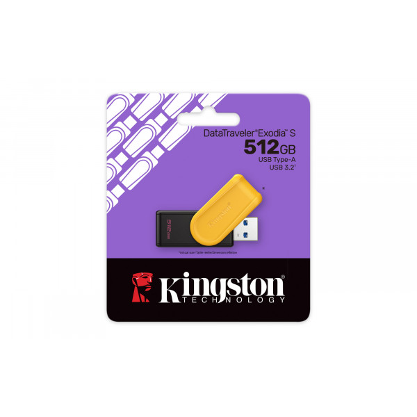 Флеш-накопичувач USB3.2 512GB Kingston DataTraveler Exodia S Black/Yellow (DTXS/512GB)