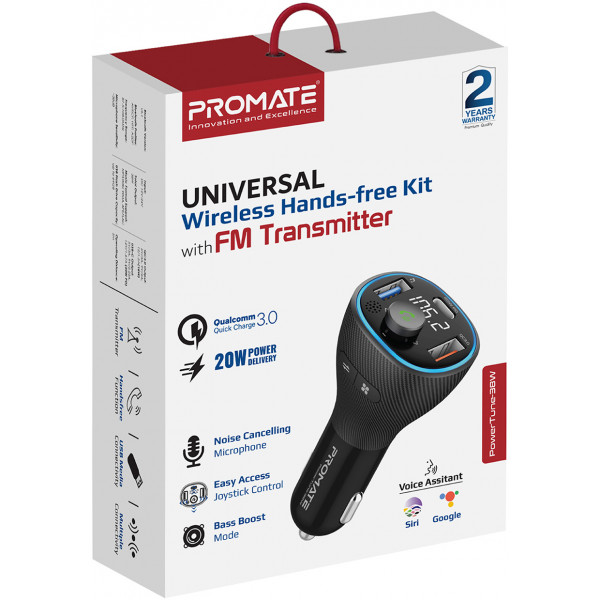 FM-трансмітер Promate PowerTune-38w Black