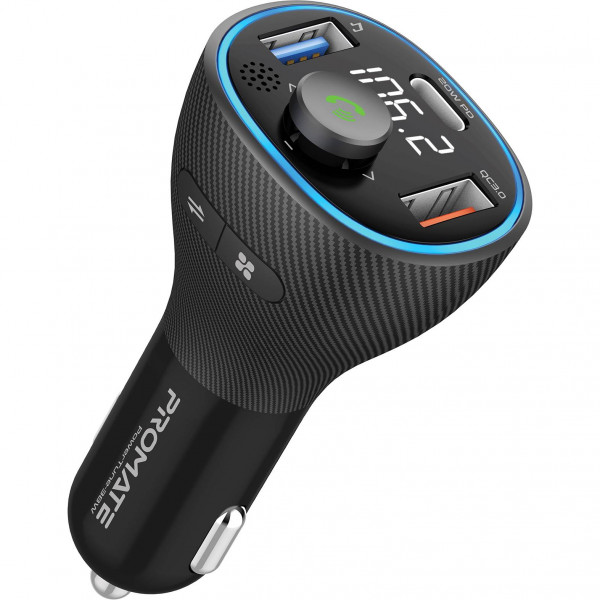 FM-трансмітер Promate PowerTune-38w Black