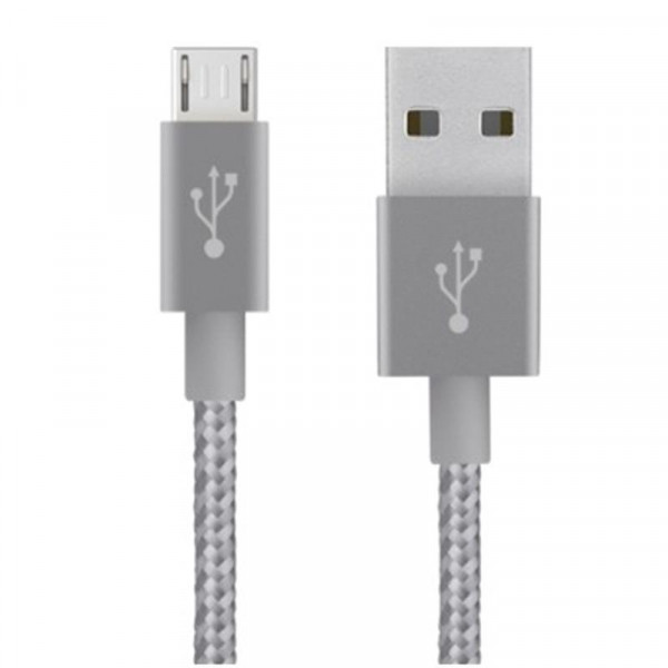 Кабель Belkin Mixit Metallic USB - micro USB (M/M), 1.8 м, Grey (F2CU021bt06GYTM)