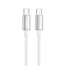 Кабель ColorWay USB Type-C - USB Type-C (M/M), zinc alloy braided, 5А, 2 м, White (CW-CBPDCC099-WT)