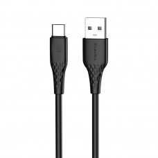 Кабель ColorWay USB - USB Type-C (M/M), textured PVC, 3А, 2 м, Black (CW-CBUC095-BK)