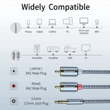 Кабель Essager Monster 3.5 мм - 2xRCA (M/M), 2 м, Grey (EYPZJ-MYA0H)