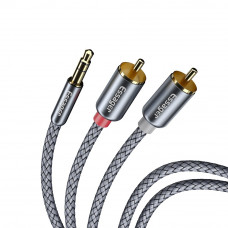 Кабель Essager Monster 3.5 мм - 2xRCA (M/M), 2 м, Grey (EYPZJ-MYA0H)
