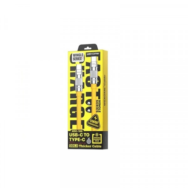 Кабель WK WDC-188 Wingle Series USB Type-C - USB Type-C (M/M), 1 м, 100 W, Yellow (6941027632956)