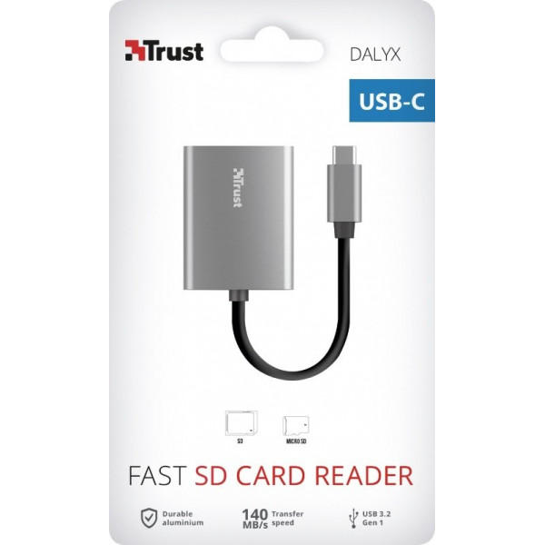 Кардрідер Trust Dalyx Aluminium USB Type-C Grey (24136)