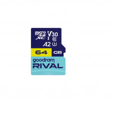 Карта пам`яті MicroSDXC 64GB UHS-I/U3 Class 10 Goodram RIVAL M2AA R170/W120MB/s + SD-adapter (GGSM2AA-0640R12)