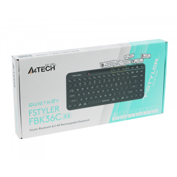 Клавіатура бездротова A4Tech FBK36C AS Black