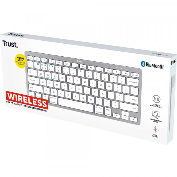 Клавіатура бездротова Trust Bluetooth Basics White (25486)