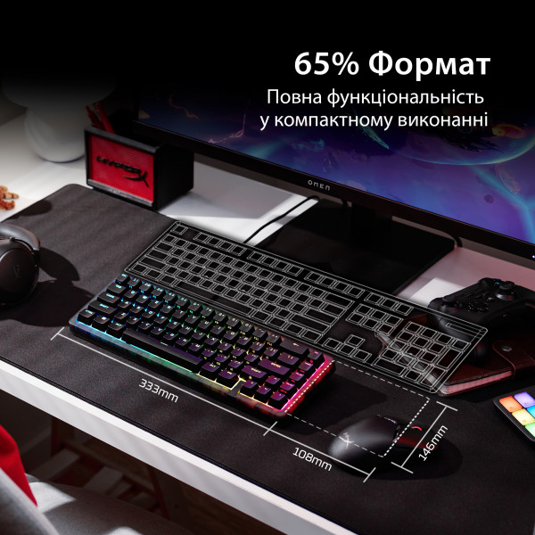 Клавіатура HyperX Origins 2 65 HX Red USB Black (B4QS3AA)