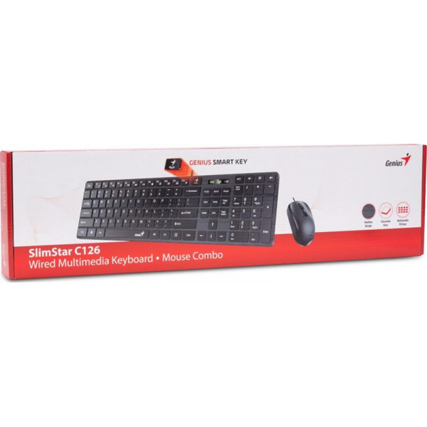 Комплект (клавіатура, миша) Genius C-126 SlimStar Black Ukr (31330007407)