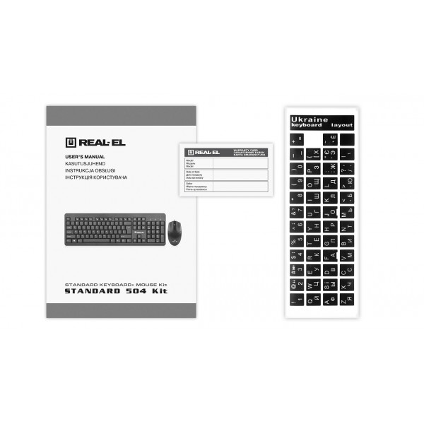 Комплект (клавіатура, миша) REAL-EL Standard 504 Kit Black (EL123100037)