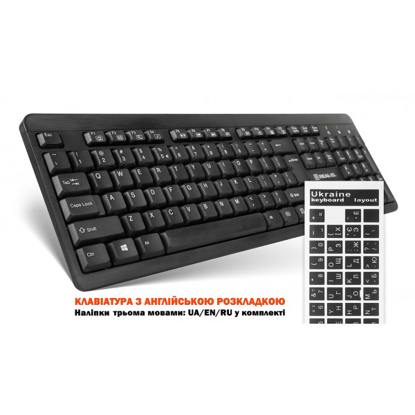 Комплект (клавіатура, миша) REAL-EL Standard 504 Kit Black (EL123100037)