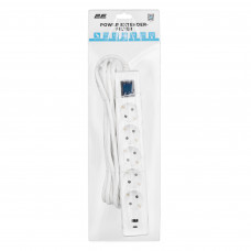 Мережевий фільтр 2E 5хSchuko, 1 х USB, 1 x USB-C, 3 м (2E-SP515M3USBWH)